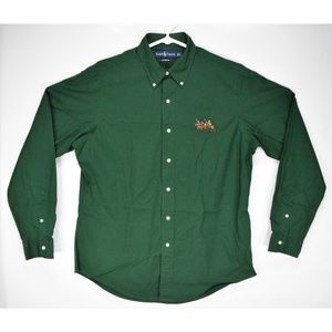 Ralph Lauren Men's Green Triple Pony Button Down